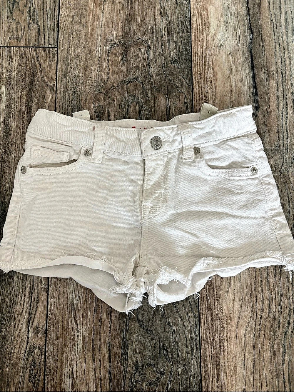 Cat & Jack Girls' Mid-Rise Cutoff Jean Shorts White Small